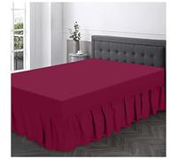 GC GAVENO CAVAILIA Sábana de polialgodón con Volantes, tamaño Individual, Faldas elásticas en Las Esquinas, Envoltura de Cama Lisa Transpirable, poliéster y algodón, Fucsia, Cenefa de Base King