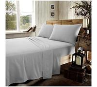 GC GAVENO CAVAILIA Sábanas bajeras de algodón Cepillado Doble, sábana de Franela térmica y cálida, Ropa de Cama Lavable, Color Gris