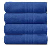 GC GAVENO CAVAILIA Toalla de baño Jumbo de 450 g/m², 100% algodón Egipcio, Azul, Paquete de 4 Toallas de Mano