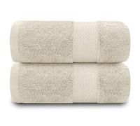 GC GAVENO CAVAILIA Toallas de baño de 700 g/m², Paquete de 2 Toallas de baño Grandes, Juego de algodón Egipcio, Toallas de Secado rápido, Toallas de Tacto Suave, Crema, 90 x 140 cm