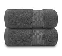 GC GAVENO CAVAILIA Toallas de baño extragrandes, 2 Unidades, 700 g/m², algodón Egipcio de Calidad hotelera, Toallas extragrandes de 100 x 180 cm, Toalla de baño extrasuave, Color carbón