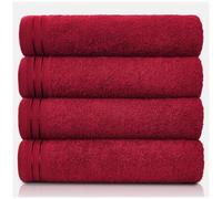 GC GAVENO CAVAILIA Toallas de baño Grandes, Juego de Toallas de algodón Egipcio Altamente absorbentes, Paquete de 4 Toallas de baño Extra Suaves Grandes, Color Rojo, Toallas de baño de Secado rápido,