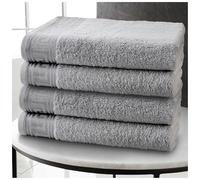 GC GAVENO CAVAILIA Toallas de Mano - Toallas de algodón Egipcio, Paquete de 4 - Toalla de Mano Ultra Suave y Altamente Absorbente para baño - Toallas de Secado rápido (50 x 80 cm) - Gris