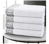 GC GAVENO CAVAILIA Toallas de Mano - Toallas de algodón Egipcio, Paquete de 4 - Toalla de Mano Ultra Suave y Altamente Absorbente para baño - Toallas de Secado rápido (50 x 80 cm) - Blanco