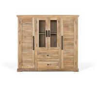 GC GINER & COLOMER Alacena Almacenaje - Aparador de Madera de Mango - Mueble con 4 Puertas y 2 Cajones - Acabado Natural - 142 x 160 x 45 cm