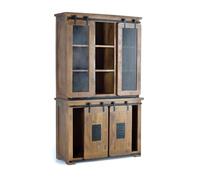 GC GINER & COLOMER Alacena Almacenaje - Aparador de Madera de Mango - Mueble Estilo Industrial con 4 Puertas Correderas - 200 x 120 x 47 cm - Colección Júpiter