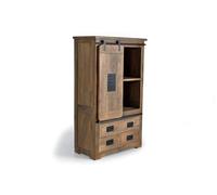 GC GINER & COLOMER Alacena de Almacenaje - Aparador de Madera de Mango - Mueble con Puerta Corredera y 3 Cajones - Detalles en Metal - 150 x 90 x 45 cm - Colección Júpiter