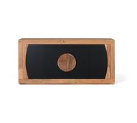 GC GINER & COLOMER Aparador de Madera de Acacia - 4 Puertas con Detalle Circular - Mueble de Almacenaje - Aparador Entrada - Mueble de Salón - 76 x 160 x 40 cm - Colección Essence