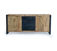 GC GINER & COLOMER Aparador de Madera de Mango - 3 Cajones Centrales y 2 Puertas - Mueble de Almacenaje - Aparador Entrada - Mueble de Salón - 80 x 180 x 45 cm - Colección New York