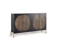 GC GINER & COLOMER Aparador de Madera de Mango - 4 Puertas con Paneles - Mueble de Almacenaje - Aparador Entrada - Mueble de Salón - 90 x 145 x 40 cm - Colección París