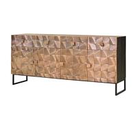 GC GINER & COLOMER Aparador de Madera Maciza de Mango - 4 Cajones y 4 Puertas - Mueble de Almacenaje - Aparador Entrada - Mueble de Salón - 80 x 170 x 42 cm - Colección Cobre