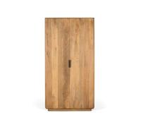 GC GINER & COLOMER Armario de Madera de Mango - Armario Recibidor de 2 Puertas y Tiradores Metálicos - Mueble Auxiliar Salón - Natural - 190x100x40 cm