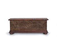 GC GINER & COLOMER Baúl de Madera de Mango Tallado a Mano - Cofre de Almacenaje 45 x 116 x 40 cm