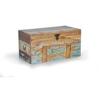 GC GINER & COLOMER Baúl de Madera Reciclada Multicolor - Cofre de Almacenaje - Caja de Madera - Arcón Vintage - Mueble Almacenaje - 40 x 80 x 40 cm