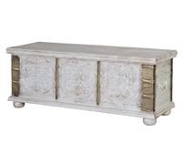 GC GINER & COLOMER Baúl madera de mango en blanco envejecido