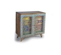 GC GINER & COLOMER Cómoda de Dormitorio - Mueble para Ropa de Madera de Mango - Sinfonier Multicolor con 7 Cajones y 2 Puertas - Mueble de Almacenamiento - 62 x 60 x 30 cm