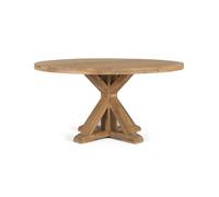 GC GINER & COLOMER Mesa de Comedor - Mesa de Salón - Mesa Moderna - Mueble Comedor - Comedor Espacioso - Madera Maciza de Mango - Mesa Redonda y Base Central en Cruz - 150 x 76 cm