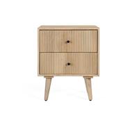 GC GINER & COLOMER Mesita de Noche en Madera de Mango con Textura Acanalada