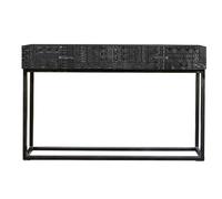 GC GINER & COLOMER Recibidor en Madera de Mango y Patas de Metal Nogal Oscuro