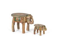 GC GINER & COLOMER Set de 2 Figuras de Madera de Mango talladas y pintadas a Mano