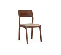 GC GINER & COLOMER Set de 2 sillas en Madera de Acacia y tapizadas en Tela