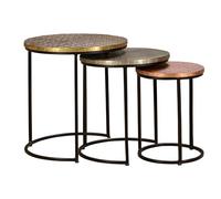 GC GINER & COLOMER Set de 3 mesas de café Tapa de Bronce