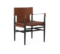 GC GINER & COLOMER Sillón tapizado en Polipiel y Madera de Fresno marrón