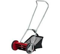Einhell Cortacésped manual GC-HM 300 – 5 cuchillas, 4 alturas 13–37 mm, colector 16 L, negro y rojo