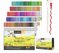 GC QUILL 120 Rotuladores Lettering Doble Punta - Punta Pincel & Punta Fina - Estuche Rotuladores Colores para Mandalas Adultos - Marcadores Acuarelables para Dibujar y Caligrafía GC-120W