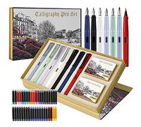 GC QUILL Juego de 7 plumas estilográficas de caligrafía con diferentes puntas y 40 cartuchos de tinta, juego de caligrafía para principiantes - MU-09