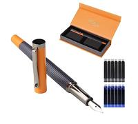 GC QUILL - Juego de pluma estilográfica, punta fina con 12 cartuchos de tinta y convertidor de recarga de tinta, juego de regalo de plumas para escritura, journaling y caligrafía - GC-F12