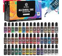 GC QUILL pigmentos para resina epoxi - 43 Colores (12 Metálicos, 7 Fluorescentes, 24 Normales) - 45 Botellas Tinta para Moldes Resina Epoxi, Manualidades, Resin Art, Epoxi GC-AK45
