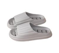 gC7aHx8 Cuarto de baño Bathroom Shoes with Drainage Holes, Comfort Non-Slip House Shower Slippers Summer Lightweight Quick-Dry Pool Slides Zapatillas de casa(Grey,Alpha XX-Large)