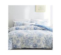 gC7aHx8 Juego de Sabanas Blue Botanical Floral Reversible Duvet Cover Set 3 Pieces Soft Breathable Bedding for All Season, Zipper Closure Suave(229cmx229cm)