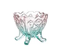 gC7aHx8 Vaso de cristal Pequeñas tazas de vidrio en relieve vintage for sundae, helado Restaurante(Multi-colored)