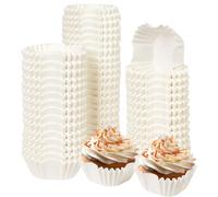 Gcardist 200 unidades de moldes cuadrados para muffins blancos, insertos para cupcakes inodoros, de calidad alimentaria (tamaño estándar)