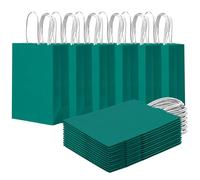 Gcardist 24 bolsas de regalo pequeñas con asas a granel 8,3 x 6 x 3 pulgadas, bolsas de regalo, color verde oscuro, varios usos (15 x 8 x 21 cm, tamaño pequeño)