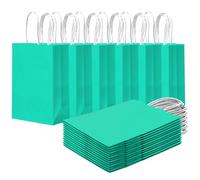 Gcardist 24 bolsas de regalo pequeñas con asas a granel, 8,3 x 6 x 3 pulgadas, color verde claro, varios usos (15 x 8 x 21 cm, tamaño pequeño)