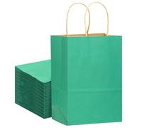 Gcardist Bolsos grandes de 16 piezas de color verde menta con asas, 33x26x13 cm, papel kraft de regalo, bolsos de color sólido (13x10x5 pulgadas, tamaño grande)