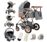 Gcarebb Cochecito 3 en 1, Cochecitos con asiento de coche, cochecitos combinados con asa ajustable en altura de marco, cochecito compacto de 0 a 36 kg