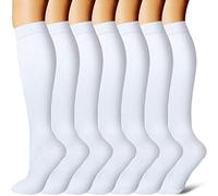 Gcbiger Calcetines de compresión Hombres Mujeres 7 pares Circulación 15-20 mmHg - El mejor soporte para deportes Enfermería Médico Correr (L/XL, Multicolor-5)