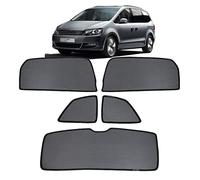 GCcv Parasol Coche Ventana Lateral Infantil para Sharan 7N 2010-2022 Parasol Ventana Cortinas Magnética Protección UV Solar para Bebé y Mascotas Negro,Rear+Triangular+Back-windscreen-5PCS