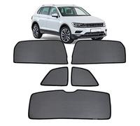 GCcv Parasol Coche Ventana Lateral Infantil para Tiguan AD 5Seat 2016-2023 Parasol Ventana Cortinas Magnética Protección UV Solar para Bebé y Mascotas Negro,Rear+Triangular+Back-windscreen-5PCS