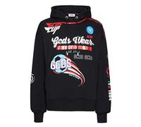 GCDS X Felpa con Cappuccio SSC Napoli Nascar Sudadera con Capucha, Unisex Adulto, Negro, S