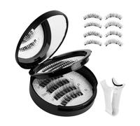 Gcerfby ASHES DE MIRAS NATURALES, FALSO PASH - Pestimas 3D impermeables con aplicador | Suministros de maquillaje portátiles de 2 pares, sin pestañas de pegamento para mujeres, niñas