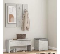 GCHDHAPB Bancas para el hogar, bancos de almacenamiento y entrada, juego de muebles de pasillo de madera gris de hormigón