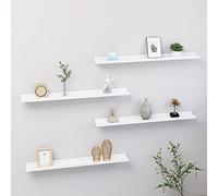 GCHDHAPB Estantería de pared y repisas, 4 unidades, color blanco, 80 x 9 x 3 cm
