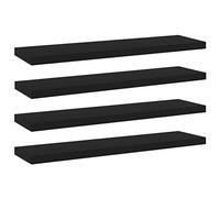 GCHDHAPB Estanterías para el hogar, 4 unidades, color negro, 40 x 10 x 1,5 cm, madera de ingeniería
