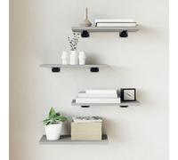 GCHDHAPB Estanterías para el hogar, estantes de pared, 4 unidades, color gris, 40 x 20 x 1,5 cm, madera de ingeniería