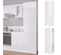 GCHDHAPB Gabinetes para el hogar y almacenamiento, armarios de cocina, armario de refrigerador, color blanco brillante, 60 x 57 x 207 cm, madera de ingeniería